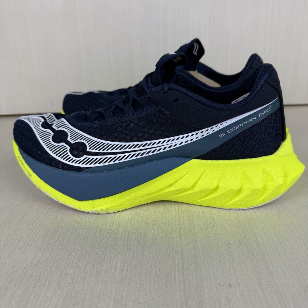 Saucony Endorphin Speed 4 Pro Mens 8 Navy/Citron Running Low Top Lace - Picture 3 of 11